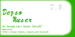 dezso muser business card